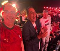 لحظة الهدف.. رئيس الوزراء ووزيرا السياحة والري يتفاعلون بتقدم المنتخب